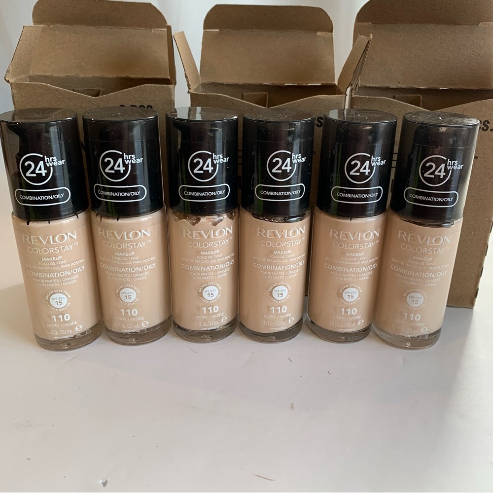 Six 1.0fl.oz/30ml Revlon Colorstay Ivory foundation 110 for combination/…